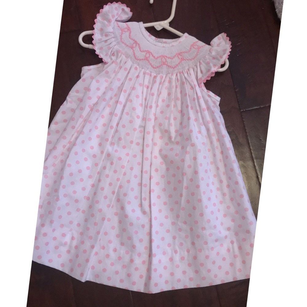 Smocked heart bishop dress